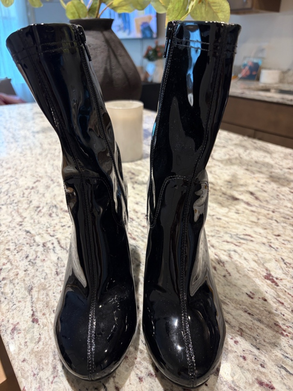 Kenneth Cole Women’s Patent Mid-Calf Boot - Black